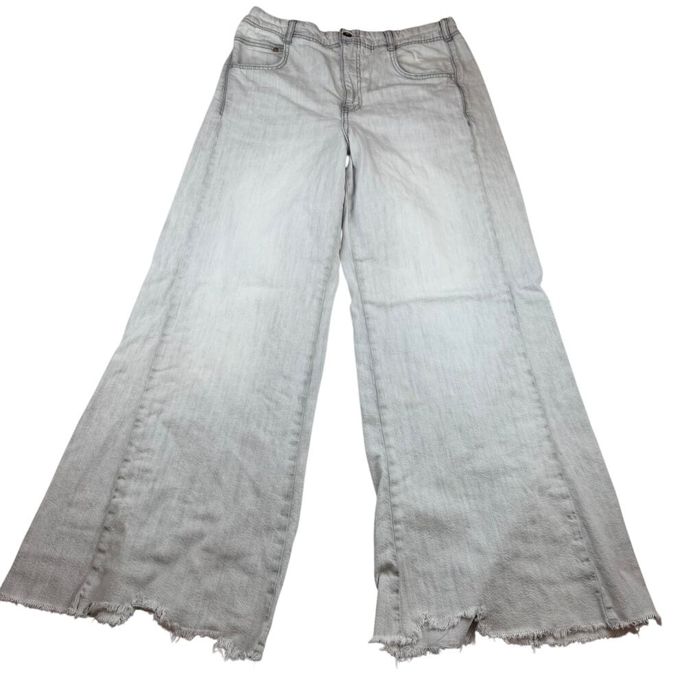 Pilcro Wide Leg Jeans Size 30 Light Gray Denim